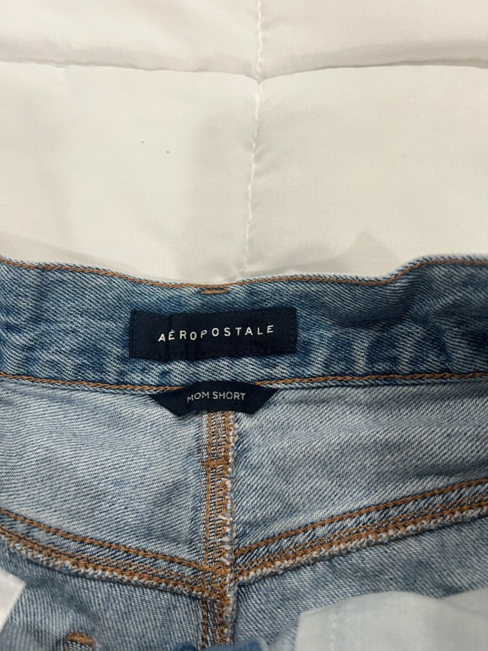 Aeropostale Light Blue Distressed Mom Denim Shorts - Picture 4 of 7